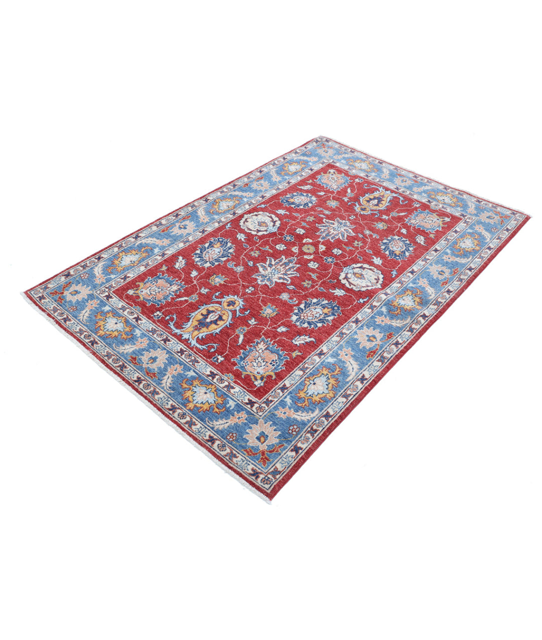 Afghan Ziegler Rug 4' 0" x 5' 10" Hand-Knotted | No. AT19894