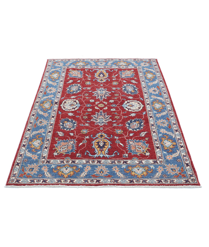 Afghan Ziegler Rug 4' 0" x 5' 10" Hand-Knotted | No. AT19894