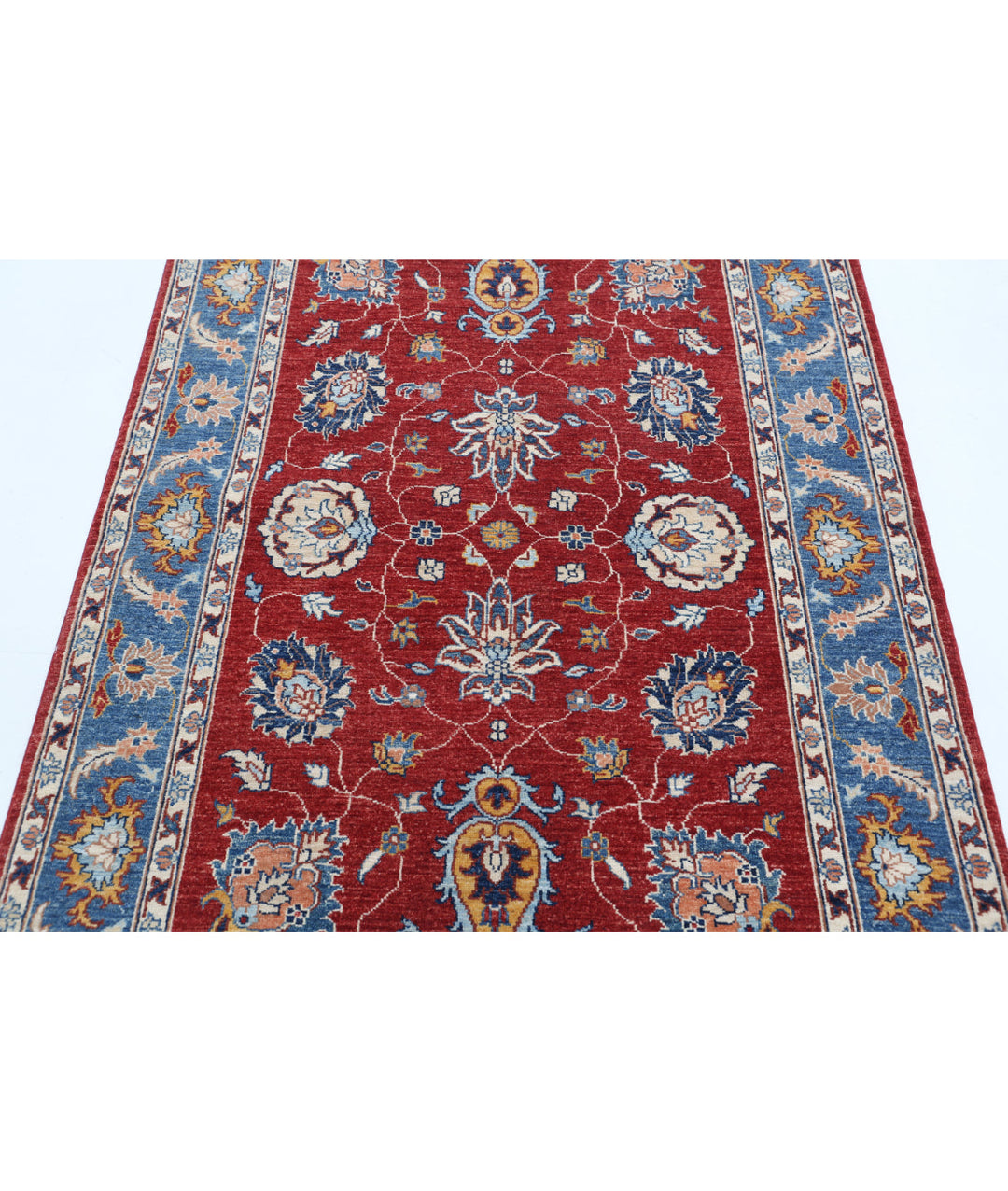 Afghan Ziegler Rug 4' 0" x 5' 10" Hand-Knotted | No. AT19894