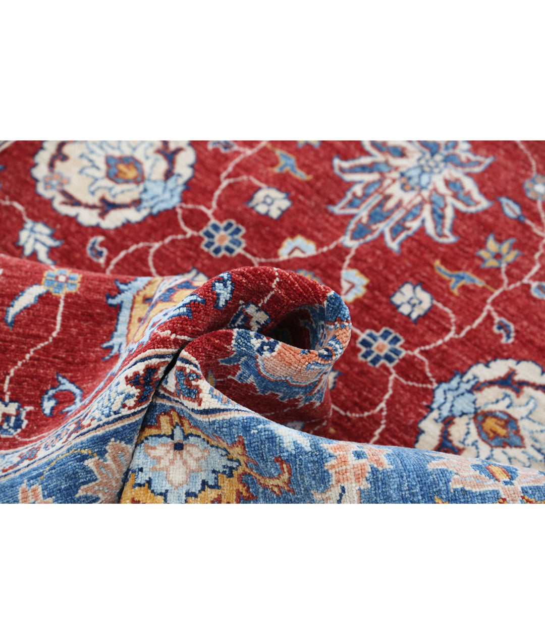 Afghan Ziegler Rug 4' 0" x 5' 10" Hand-Knotted | No. AT19894
