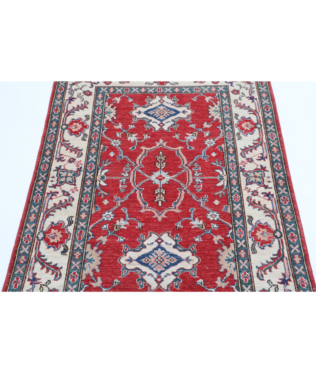 Afghan Ziegler Rug 3' 4" x 4' 8" Hand-Knotted | No. AT25832