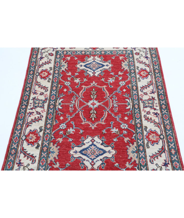 Afghan Ziegler Rug 3' 4" x 4' 8" Hand-Knotted | No. AT25832