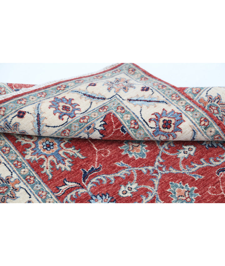 Red Afghan Ziegler Rug 3' 0" x 4' 8" Hand-Knotted view
