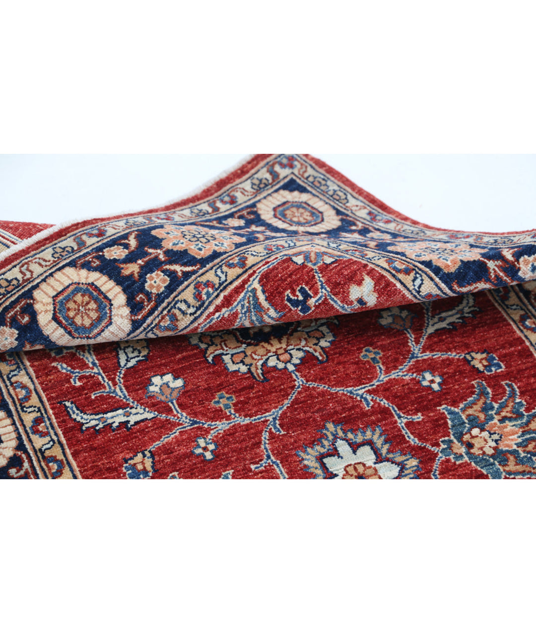 Red Afghan Ziegler Rug 3' 1" x 5' 2" Hand-Knotted view