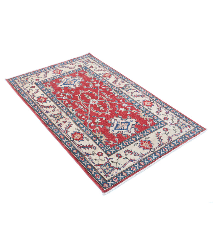 Afghan Ziegler Rug 3' 1" x 4' 10" Hand-Knotted | No. AT38351