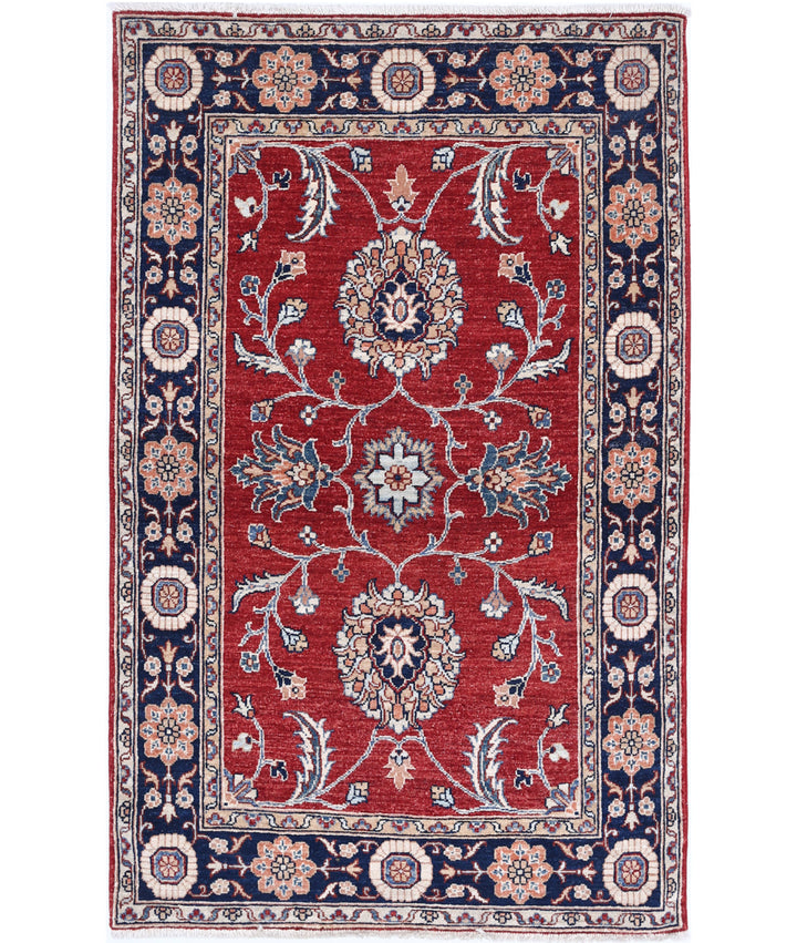 Afghan Ziegler Rug 3' 2" x 5' 1" Hand-Knotted