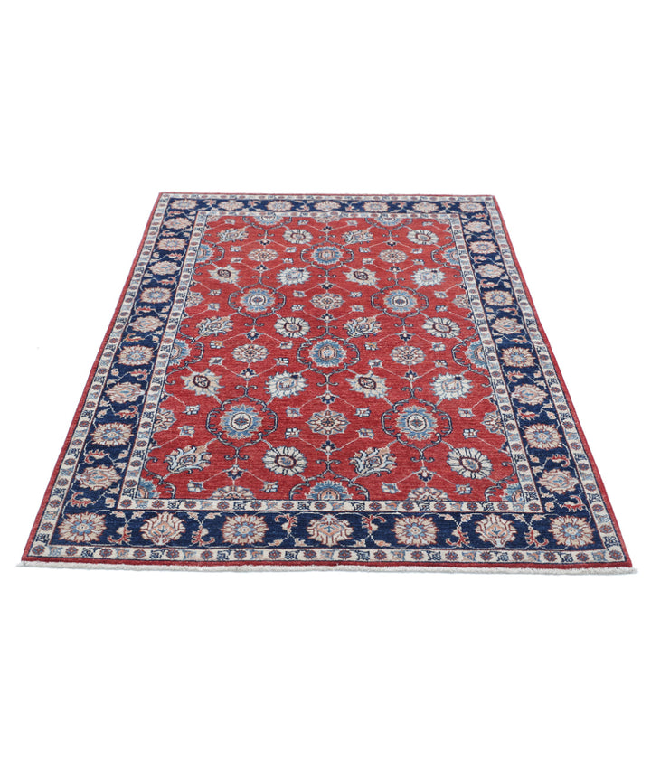 Afghan Ziegler Farhan Rug 4' 0" x 5' 9" Hand-Knotted | No. AT25509