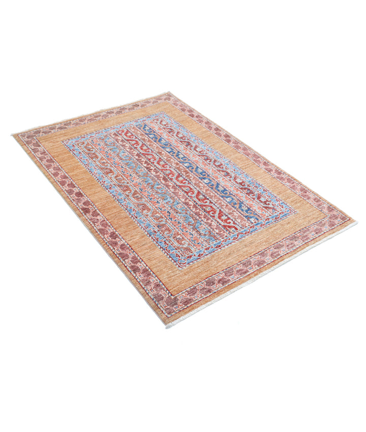 Afghan Shaal Rug 3' 4" x 4' 9" Hand-Knotted | No. AT39913