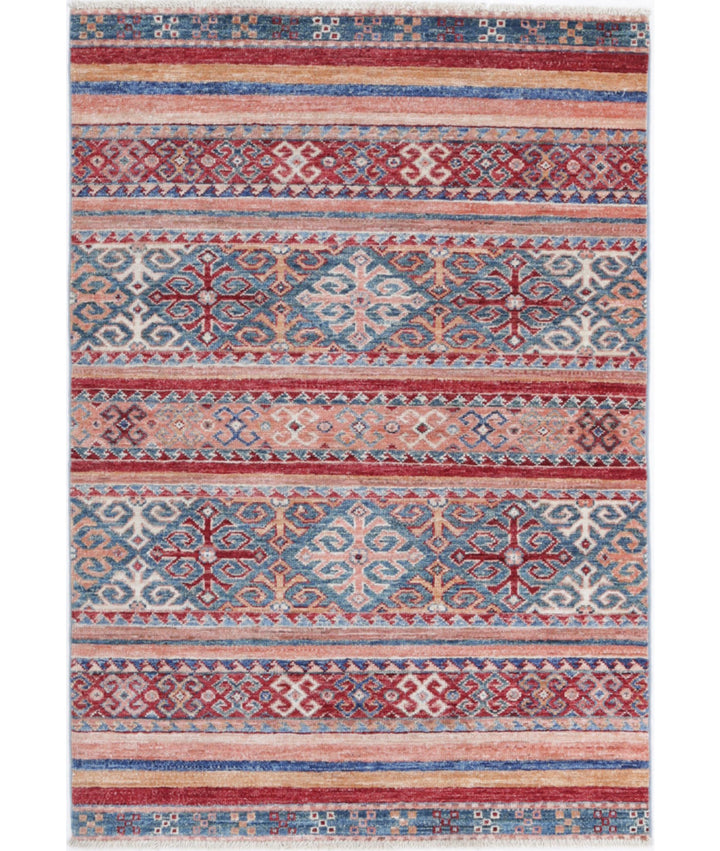 Hand Knotted Khurjeen Wool Rug 2' 8" x 3' 10" - No. AT659087