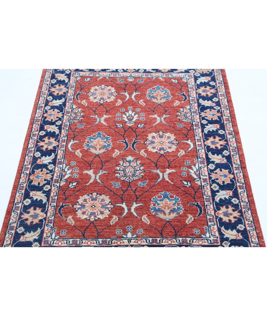 Afghan Ziegler Rug 2' 9" x 4' 2" Hand-Knotted | No. AT74616