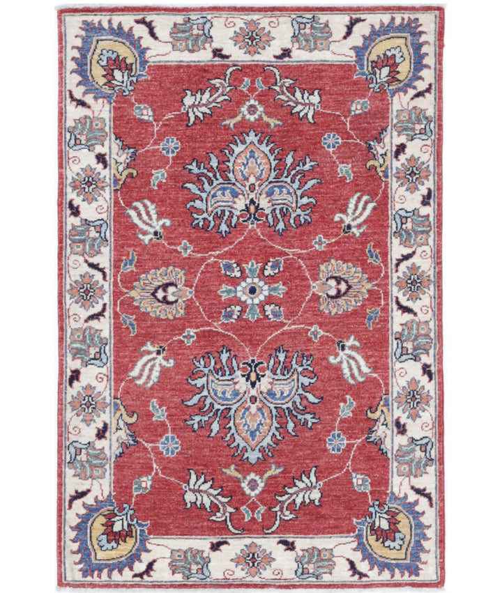 Afghan Ziegler Rug 2' 9" x 4' 1" Hand-Knotted