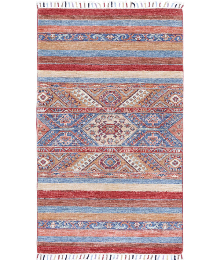 Afghan Khurjeen Rug 2' 11" x 4' 10" Hand-Knotted | No. AT80908