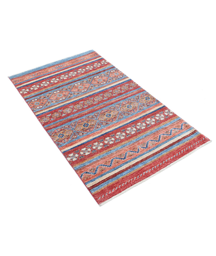 Afghan Khurjeen Rug 2' 11" x 4' 11" Hand-Knotted | No. AT59774