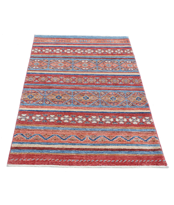 Afghan Khurjeen Rug 2' 11" x 4' 11" Hand-Knotted | No. AT59774