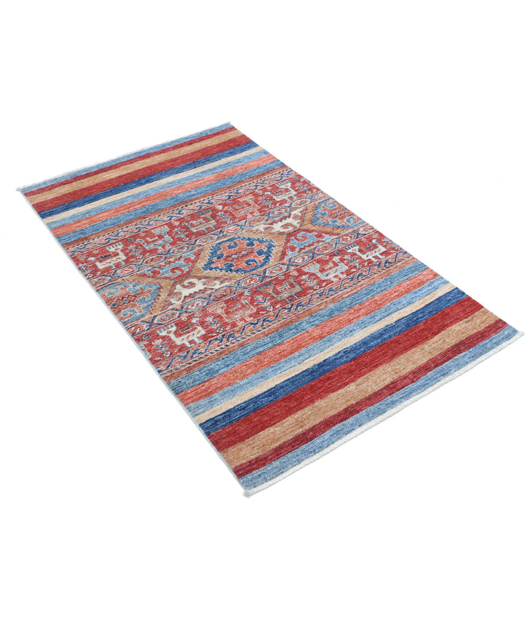 Afghan Khurjeen Rug 2' 11" x 4' 10" Hand-Knotted | No. AT46689