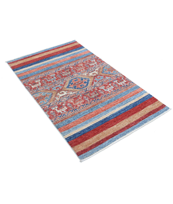 Afghan Khurjeen Rug 2' 11" x 4' 10" Hand-Knotted | No. AT46689