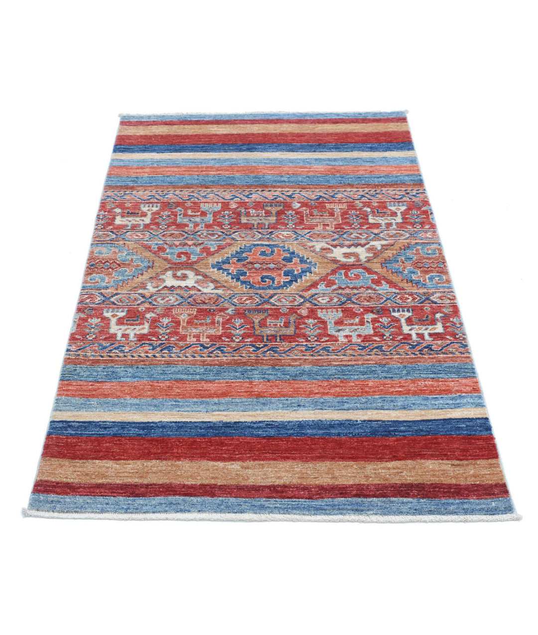 Afghan Khurjeen Rug 2' 11" x 4' 10" Hand-Knotted | No. AT46689