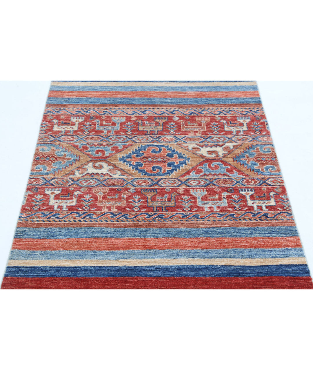 Afghan Khurjeen Rug 2' 11" x 4' 10" Hand-Knotted | No. AT46689