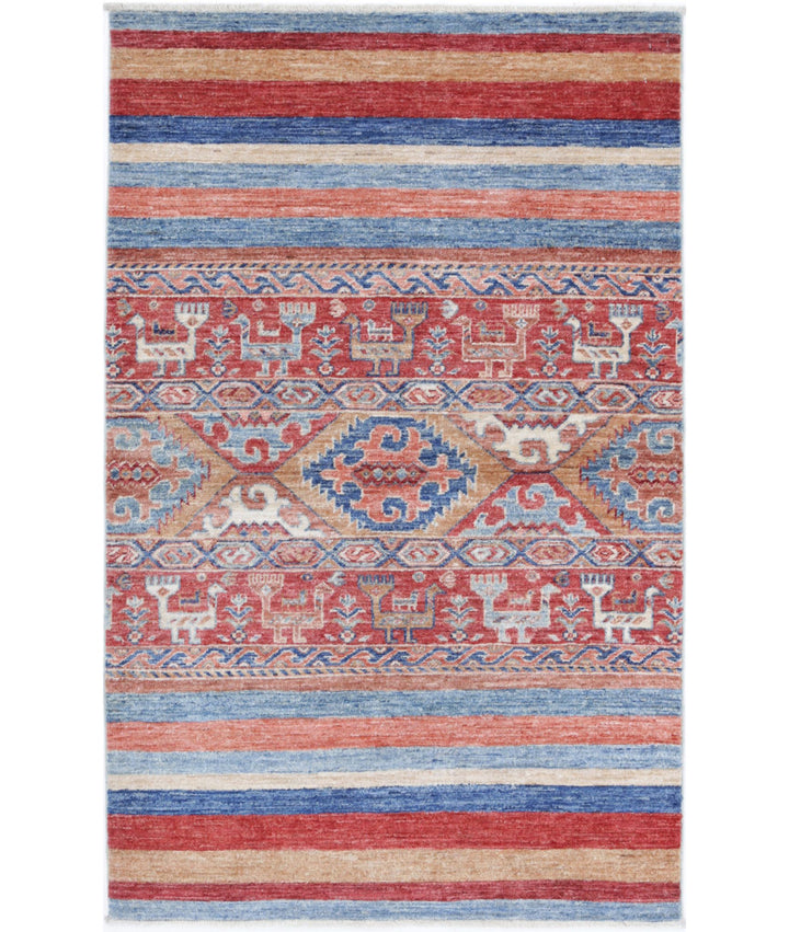 Afghan Khurjeen Rug 2' 11" x 4' 10" Hand-Knotted | No. AT46689