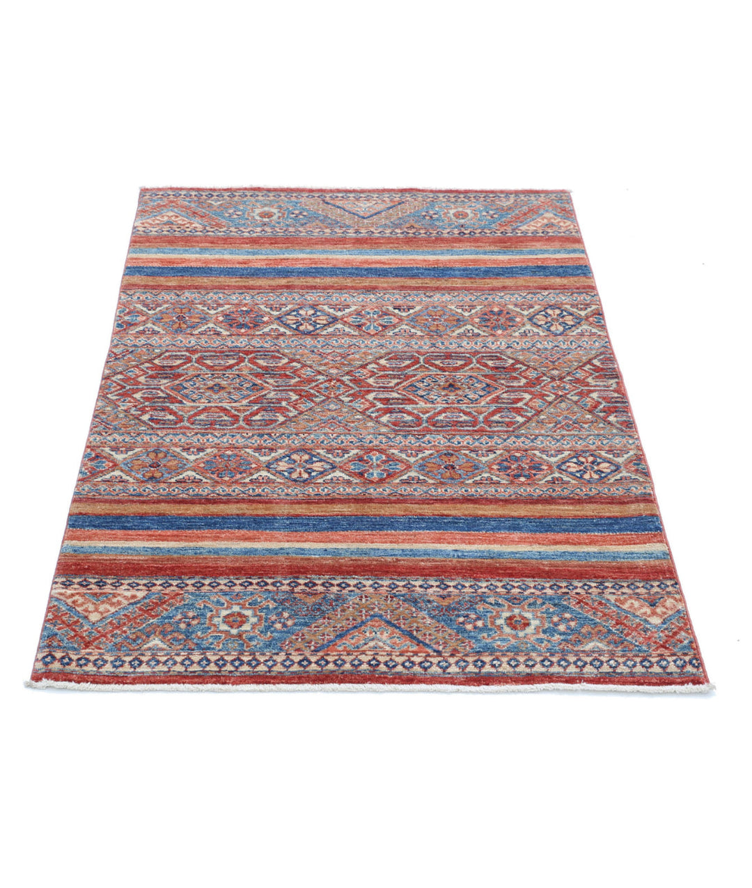 Afghan Khurjeen Rug 2' 11" x 4' 8" Hand-Knotted | No. AT38435