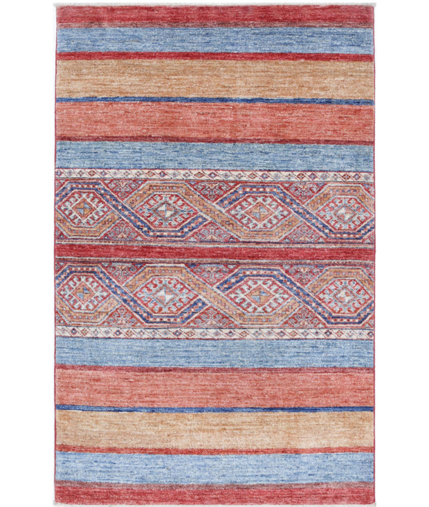 Hand Knotted Khurjeen Wool Rug 2' 11" x 4' 9" - No. AT15093