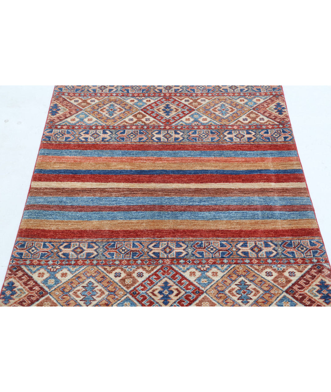 Afghan Khurjeen Rug 3' 4" x 4' 9" Hand-Knotted | No. AT72425