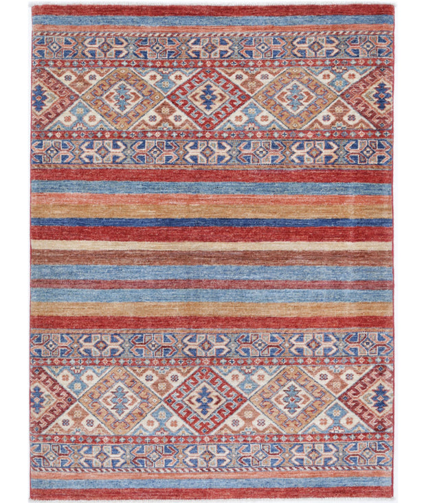 Hand Knotted Khurjeen Wool Rug 3' 4" x 4' 9" - No. AT72425