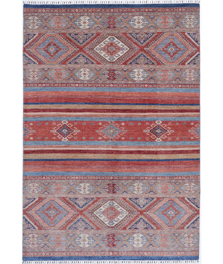 Afghan Khurjeen Rug 6' 8" x 9' 7" Hand-Knotted | No. AT37581