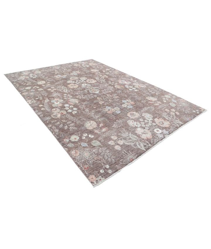 Afghan Tabriz Rug 7' 9" x 10' 11" Hand-Knotted | No. AT99127