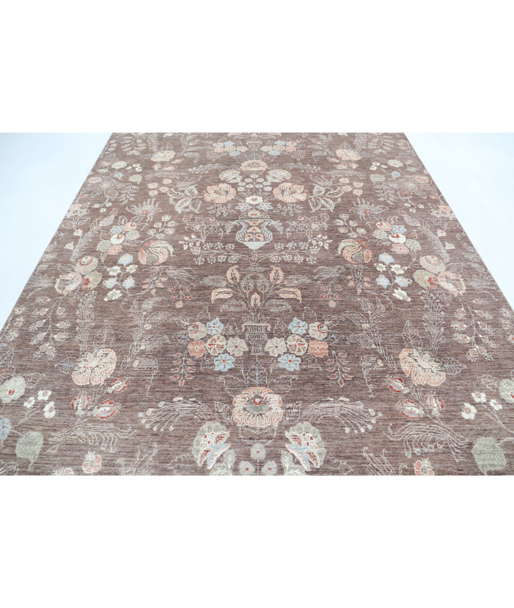 Afghan Tabriz Rug 7' 9" x 10' 11" Hand-Knotted | No. AT99127