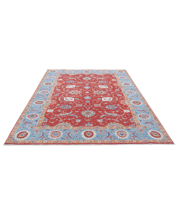 Afghan Ziegler Rug 6' 8" x 9' 3" Hand-Knotted | No. AT63018