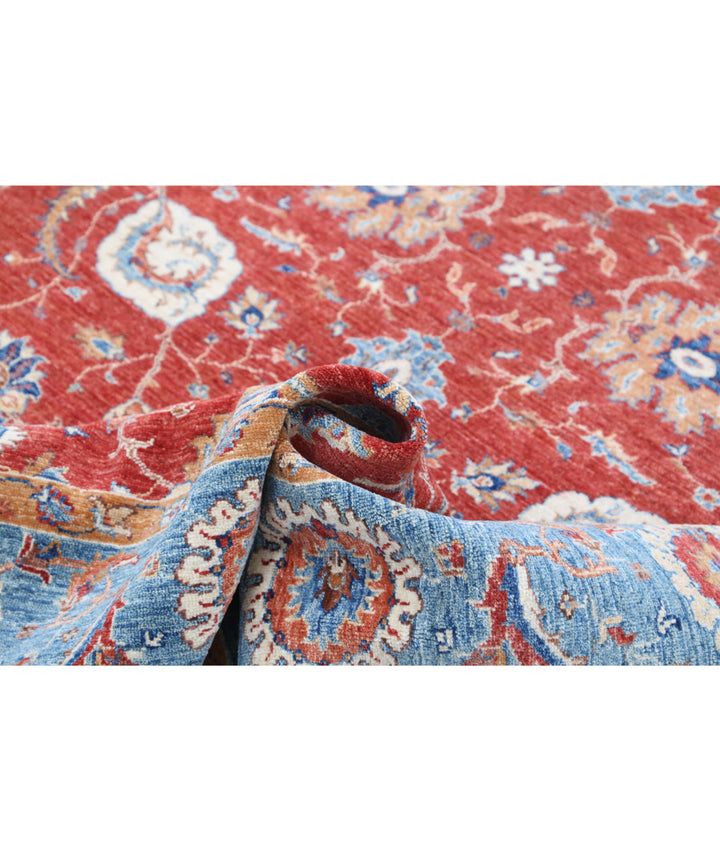 Afghan Ziegler Rug 6' 8" x 9' 3" Hand-Knotted | No. AT63018
