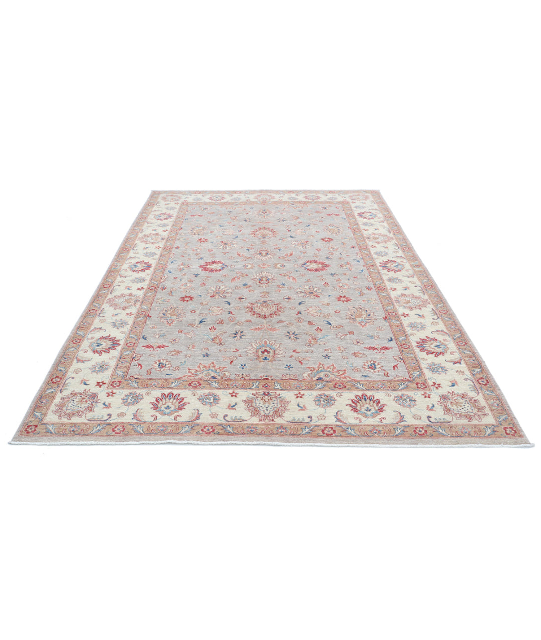 Afghan Ziegler Rug 6' 6" x 9' 5" Hand-Knotted | No. AT40959