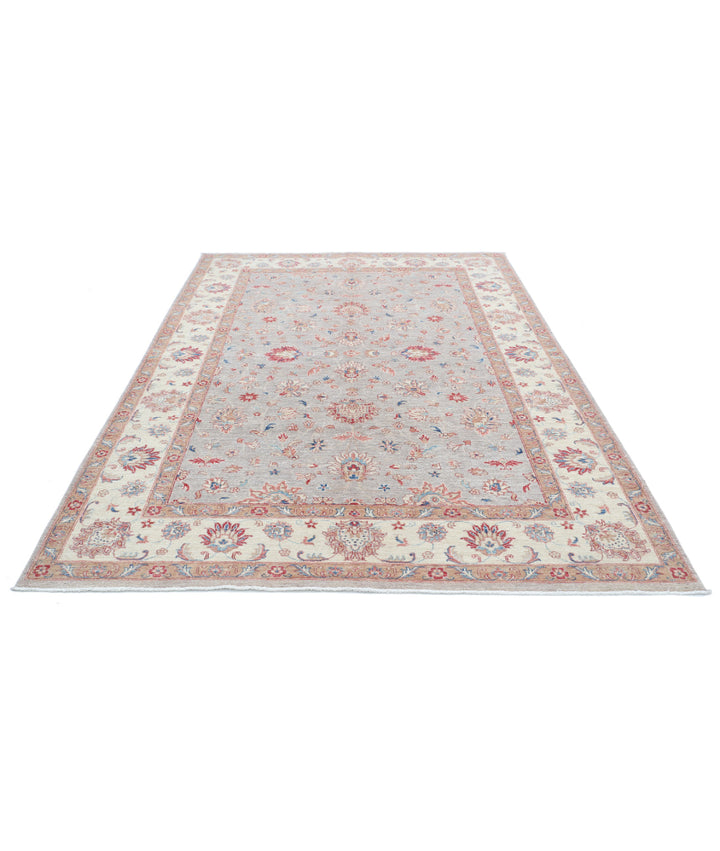 Afghan Ziegler Rug 6' 6" x 9' 5" Hand-Knotted | No. AT40959