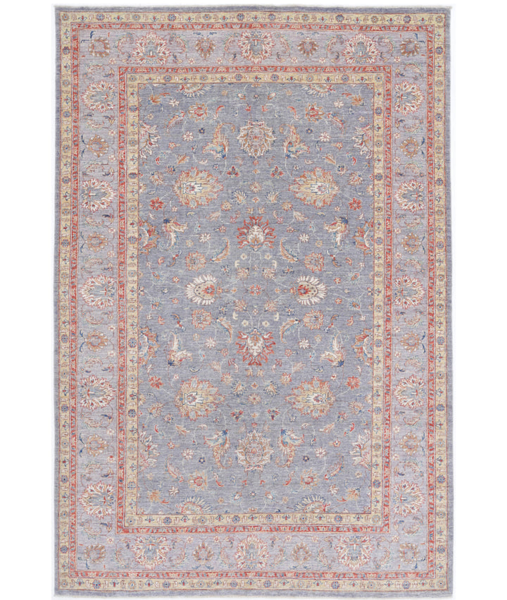 Afghan Ziegler Rug 6' 7" x 9' 10" Hand-Knotted