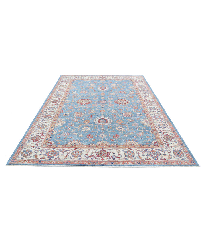 Afghan Ziegler Rug 6' 7" x 9' 5" Hand-Knotted | No. AT94089