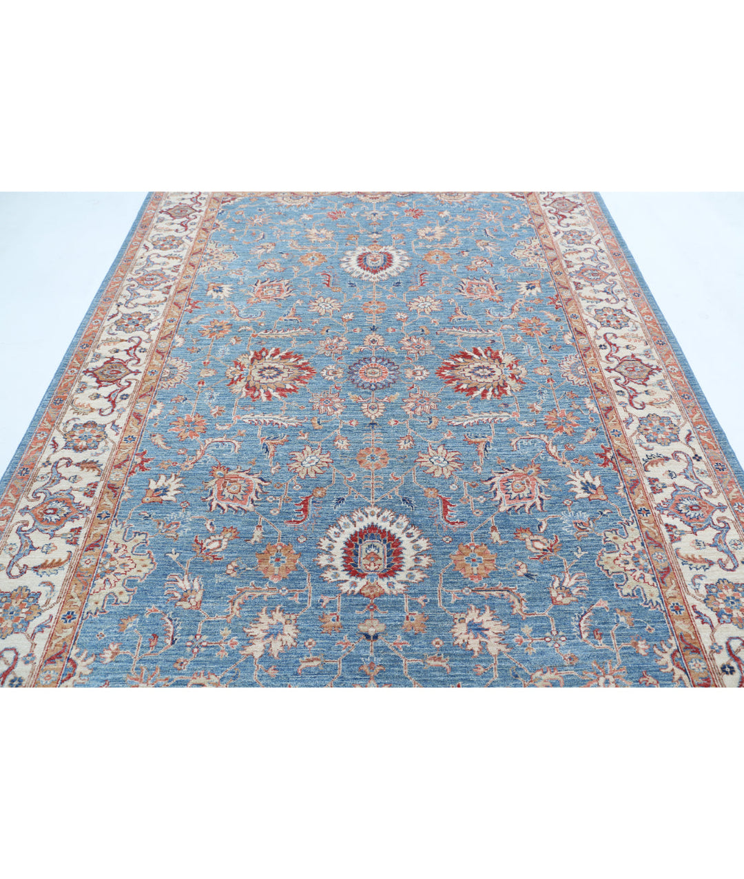Afghan Ziegler Rug 6' 7" x 9' 5" Hand-Knotted | No. AT94089