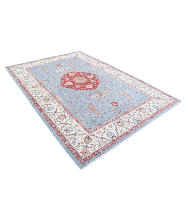 Afghan Ziegler Rug 6' 9" x 9' 9" Hand-Knotted | No. AT90535