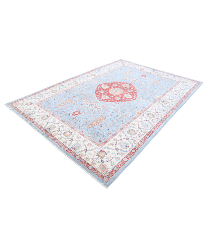 Afghan Ziegler Rug 6' 9" x 9' 9" Hand-Knotted | No. AT90535