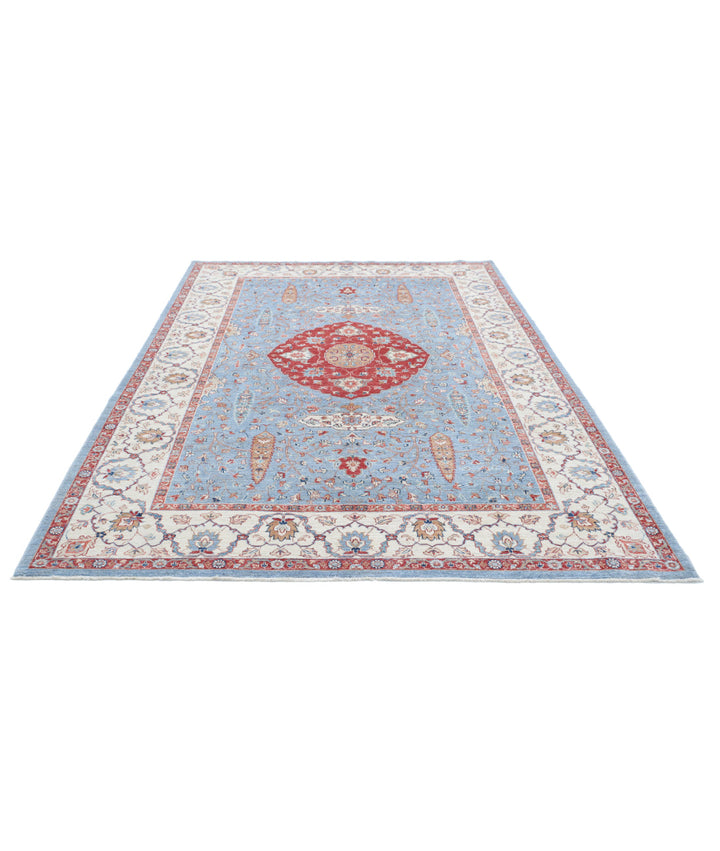 Afghan Ziegler Rug 6' 9" x 9' 9" Hand-Knotted | No. AT90535