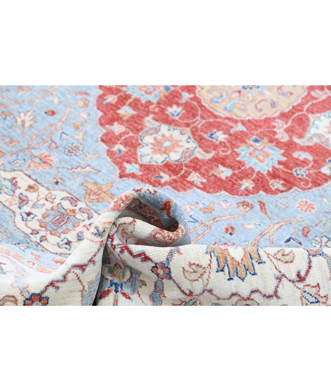 Afghan Ziegler Rug 6' 9" x 9' 9" Hand-Knotted | No. AT90535