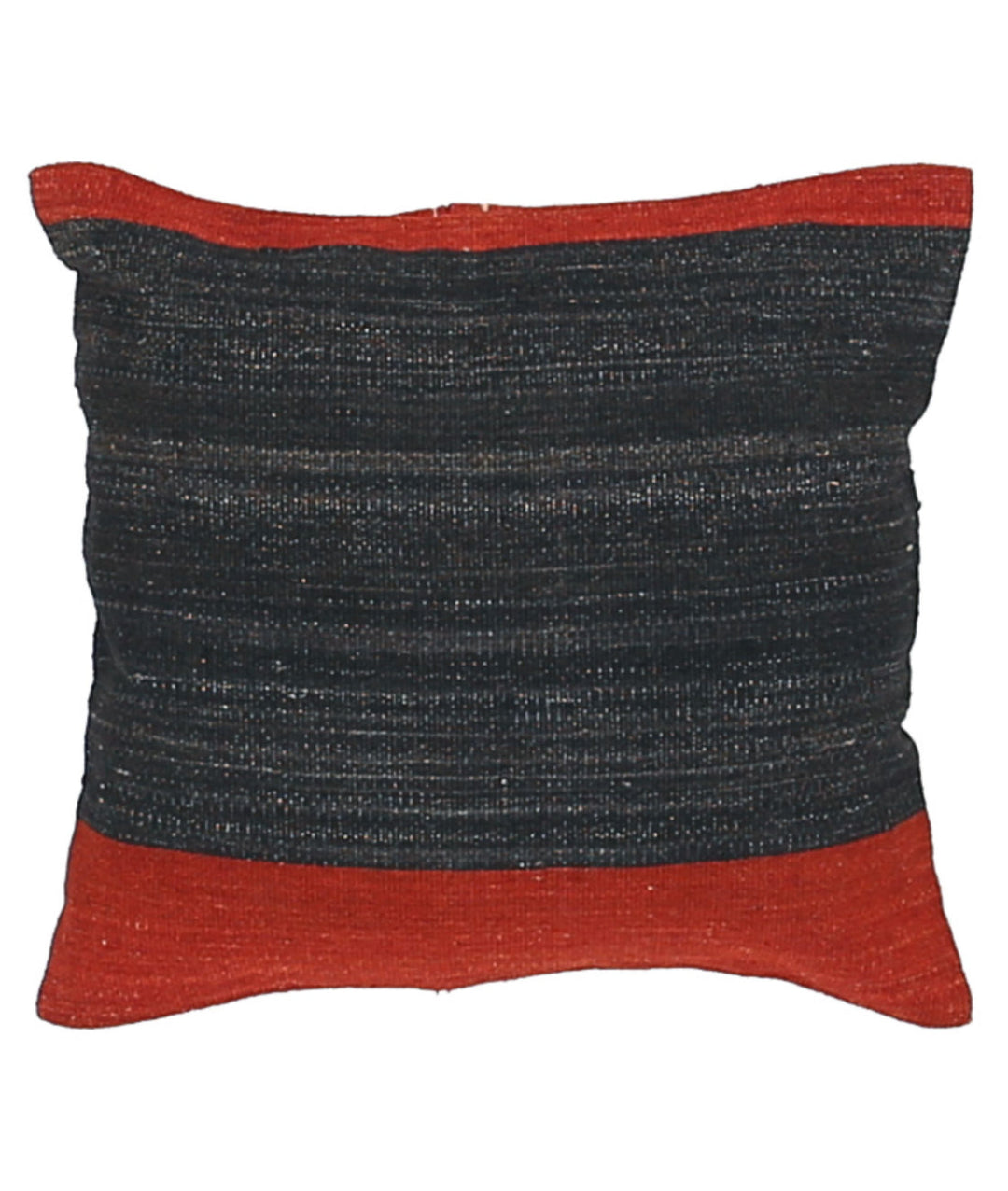 Afghan Modern Stripe Pillow 1' 4" x 1' 4" Hand-Knotted