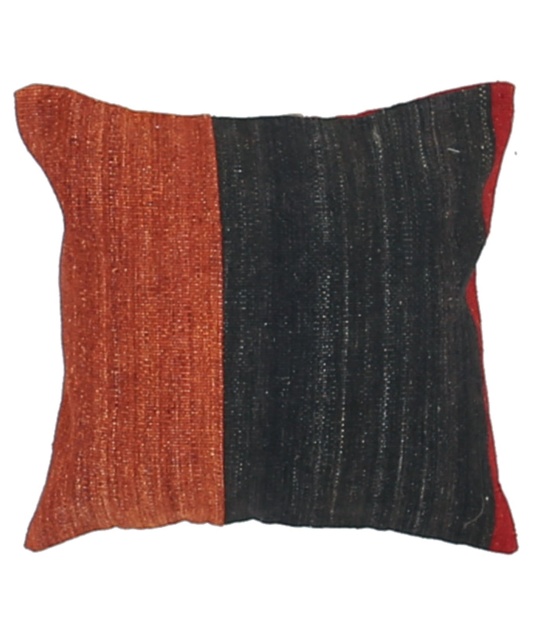 Hand Made Modern Stripe Wool & Cotton Pillow 1' 4" x 1' 4" - No. AT44849