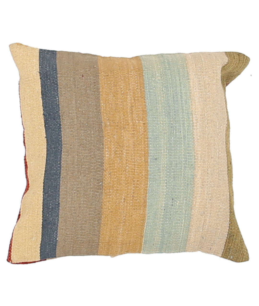 Afghan Stripe Pillow 1' 4" x 1' 4" Hand-Knotted