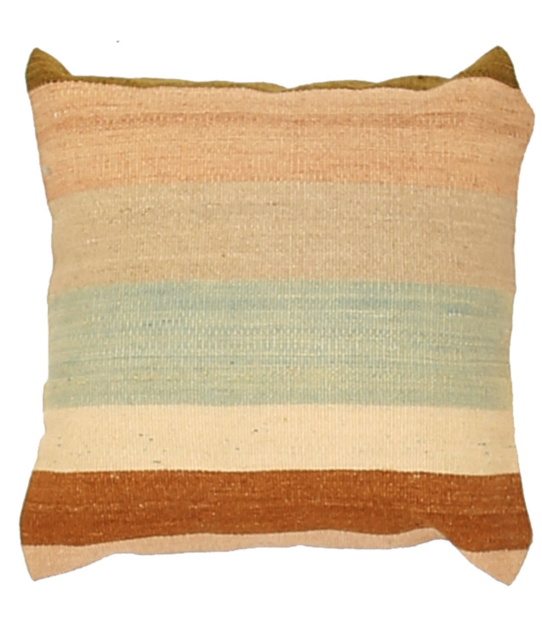 Afghan Modern Stripe Pillow 1' 4" x 1' 4" Hand-Knotted
