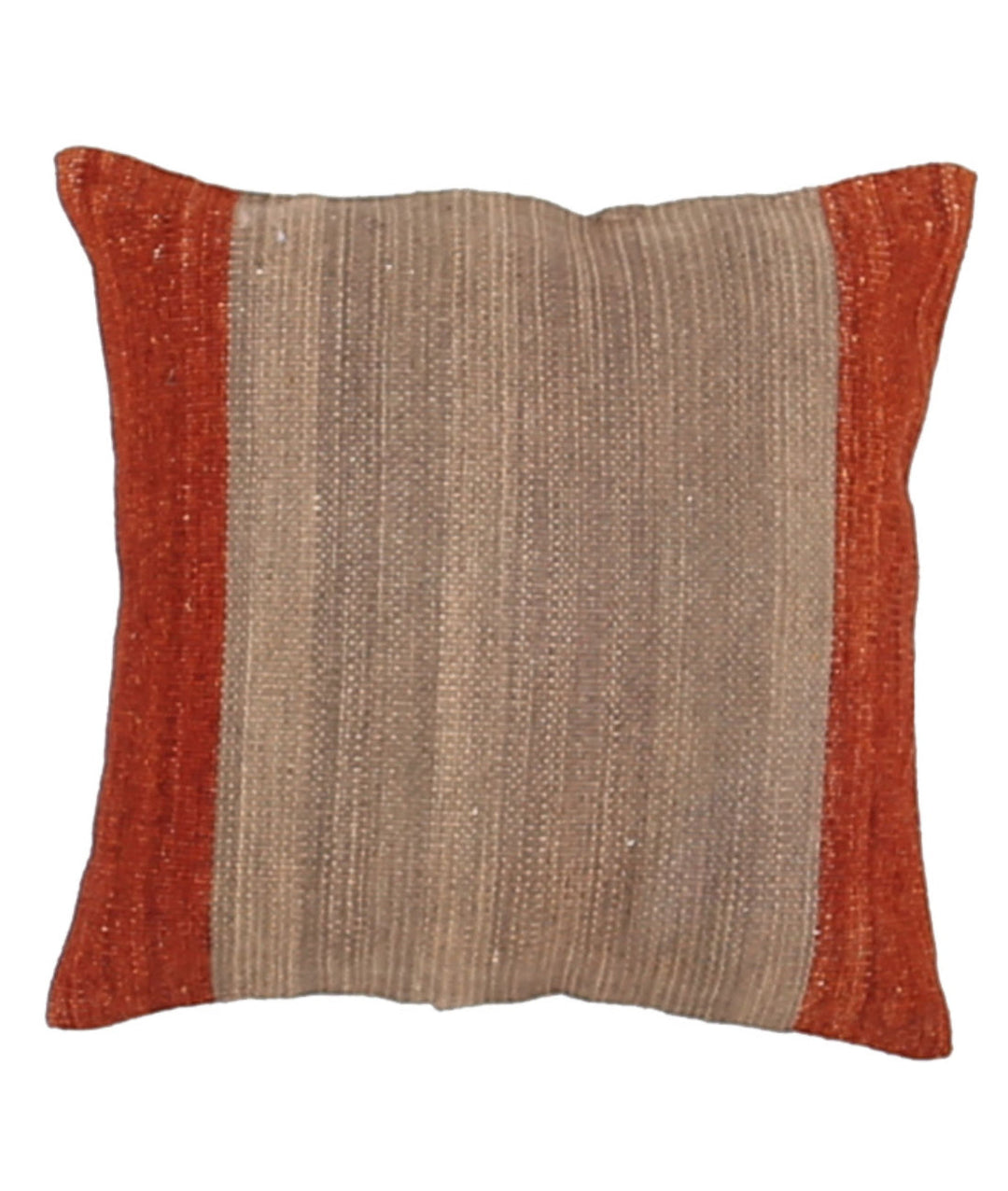 Afghan Stripe Pillow 1' 4" x 1' 4" Hand-Knotted