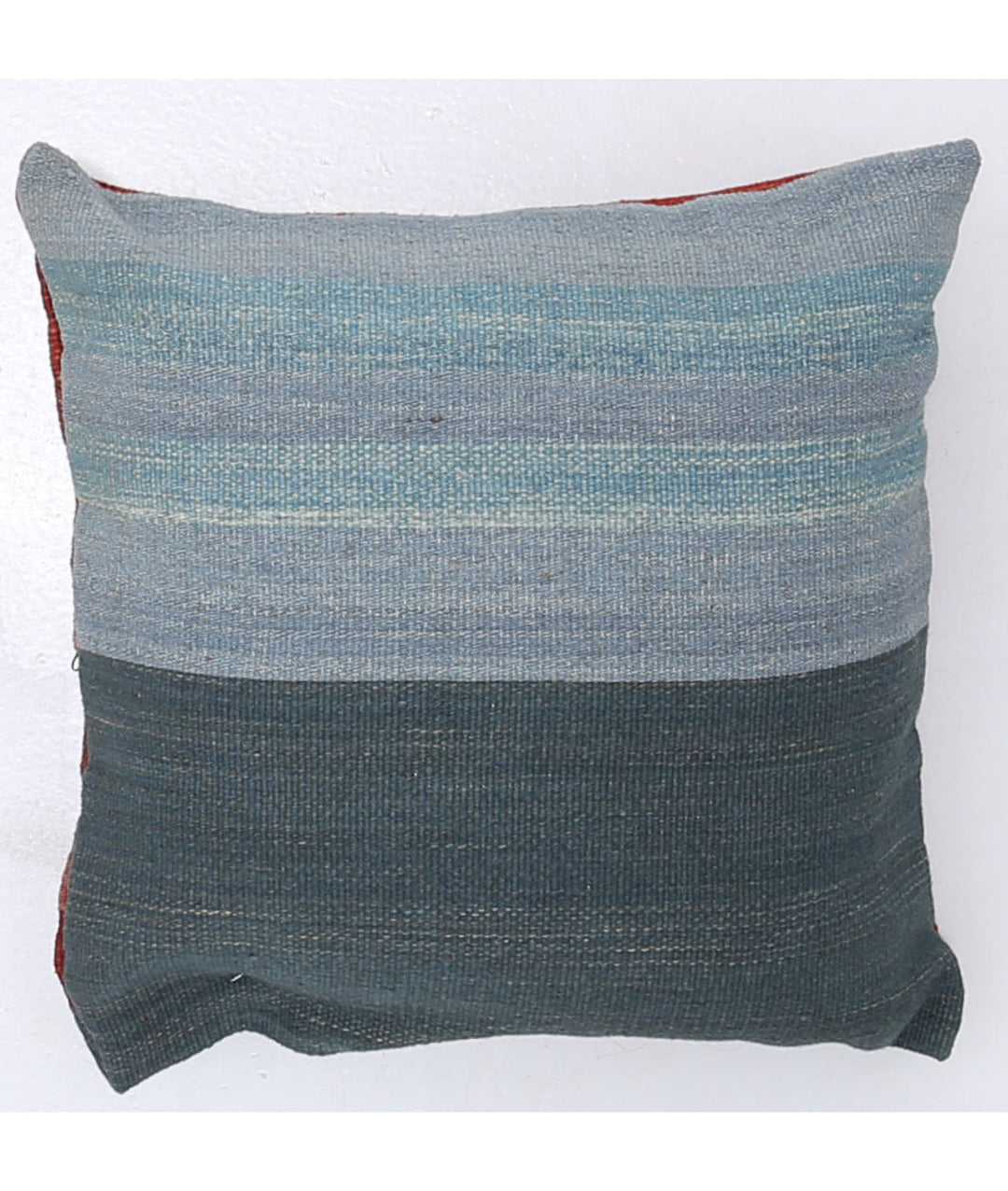 Afghan Modern Stripe Pillow 1' 4" x 1' 4" Hand-Knotted