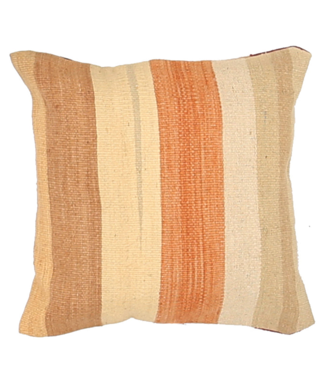 Afghan Modern Stripe Pillow 1' 4" x 1' 4" Hand-Knotted