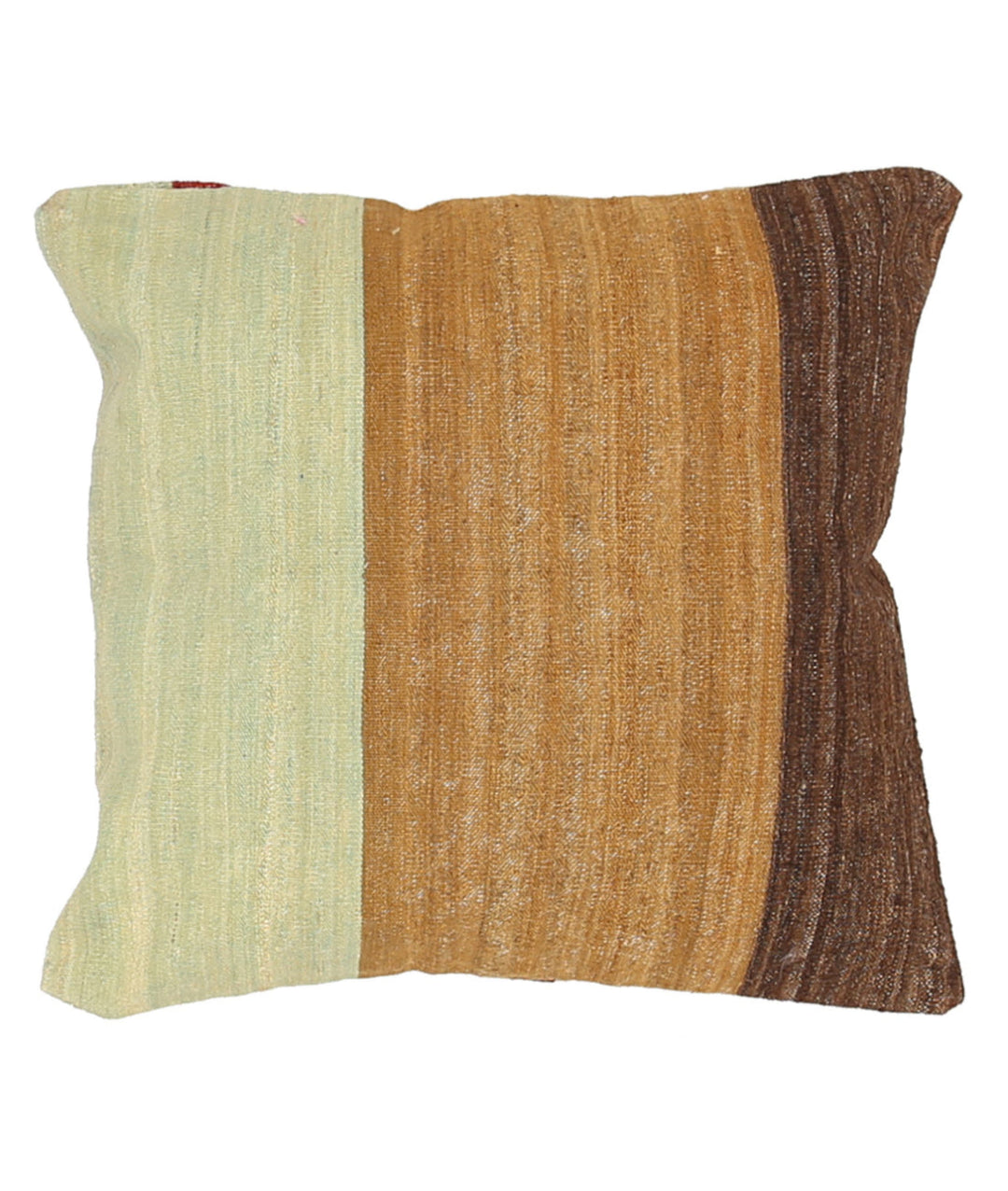 Afghan Modern Stripe Pillow 2' 2" x 2' 2" Hand-Knotted
