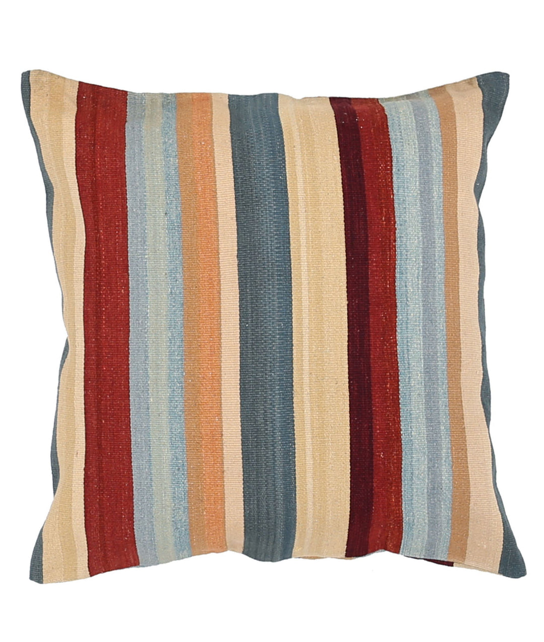 Afghan Stripe Pillow 2' 2" x 2' 2" Hand-Knotted